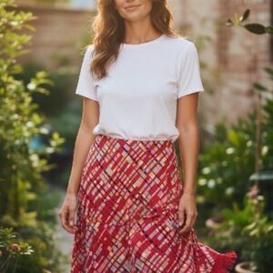 Cynthia Steffe Red and Black Geometric Dress